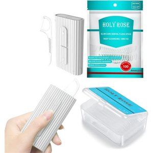 Portable Floss Picks Dispenser, Holy Rose Travel Box Dental Floss